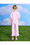 Girls Pink Plain Casual Set (2 Piece) - 2