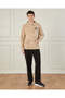 Men Beige Hooded Sweatshirt - 2