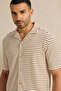 Men Beige Striped Lounge T Shirt - 4