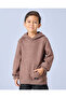 Brown Snow Look Hooded Sweatshirt