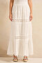Women White Embellished Lace Skirt