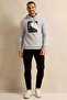 Men White Printed Hooded Sweatshirt - 2