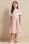 Girls Lilac Butterfly Print Jacquard Skirt - 2