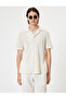 Crochet Shirt Short Sleeve Semi-Transparent Textured Cotton Blend - 3