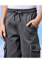 Boys Charcoal Cargo Pocket Jogger Pants - 4