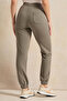 Women Green Ribbed Jogger Pants - 3