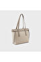 Textured Top Handle Shoulder Bag with Zipper Closure - 3