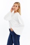 Women Long Sleeve T-Shirt Round Neck Fit Batwing Sleeve Blouse - 3