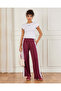 Women Burgundy Sidetape Detail Active Pant - 2