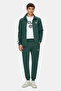 Halston Dark Green Zippered and Pocketed Printed Standard Fit Men's Sweatshirt - 5
