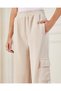 Senior Girls Beige Scuba Wide Leg Pants - 4