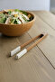 Acacia Handle Silicone Tip Tongs Heat Resistant Serving and Toast Tongs