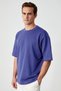 Solo Men's 100% Organic Cotton Thick Textured Comfort Fit Crew Neck Indigo T-Shirt
