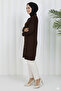 Self-Stripe Long Mercerized Cardigan N3179 Brown - 2