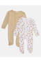 Baby Beige And White Printed Sleepsuit Set (Pack Of 2)