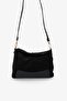 Aurel Women's Genuine Leather Daily Bag - Black Suede - 5
