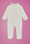 White Placement Print Velour Sleepsuit - 4