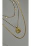 Steel Triple Vintage Necklace (Plate Shepherd's Star Italian Chain and Vintage Eye 5 Stone Necklace) - 2