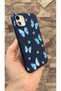 iPhone 11 Compatible Blue Butterfly Patterned Silicone Shock-Absorbing Classic Protective Rubber Case - 3