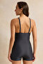 Women Black Swim Bodysuit - 3