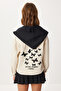Contrast Color Embroidered Denim Jacket Lsa0019 Cream Black - 6