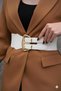 Gold Buckle Elastic Belt Dress Belt Shirt Belt Coat Belt Body Belt - 2