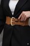 Gold Buckle Elastic Belt Dress Belt Shirt Belt Coat Belt Body Belt - 4
