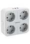 Power Socket Adapter TS-302-DE-C, with switch, 4 outlets, 2xUSB-A, 1xUSB-C, 10A