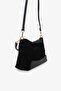 Aurel Women's Genuine Leather Daily Bag - Black Suede - 3