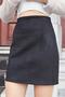 Women's Stretch Fabric Suede Fabric Lightweight Mini Zippered Above-Knee Pencil Skirt-Black - 4