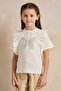 Girls White Embroidered Top