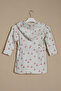 Muslin Bathrobe Cherry Patterned 100% Cotton, Four Layers of Muslin, Organic - 3