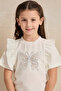Girls White Embroidered Top - 4
