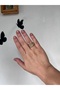 Stainless Steel 5-Piece Looking Gold Stone Shiny Sparkling Jewelry Model Ring