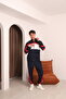 Men's Navy Blue Special Series Red and White Striped Detail Tracksuit Set - 3