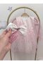 Sparkling Star Printed Balloon Sleeve Buckle Girls' Tulle Dress - 8