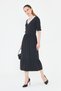 Women's Knitwear Banded V-Neck Short Sleeve Wool Viscose Dress - 4
