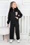 Girl's Warm Plush Collar Ribbed Fabric Set I Zippered Set I Warm and Soft Set