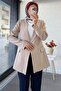 Slim Fit Women's Blazer Jacket with Side Seam Detail – Beige - 4