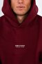 Men's Oversize Sweatshirt Hoodie Chmp Studios Printed Claret Red – Hooded, Kangaroo Pocket, 3 Threads - 2