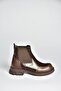 V312402609 Brown Thick Soled Women's Boots with Rubber Detail - 5