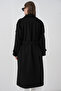 Women's Belted Cashmere Coat 9161 - Black - 7