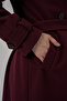 Women's Belted Cashmere Coat 9161 - Burgundy - 5