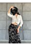 Women's Satin Skirt A-Cut Patterned Imported Fabric - 2