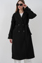 Women's Belted Cashmere Coat 9161 - Black