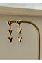 Three Hearts Model Tarnish-Free Gold Steel Earrings with Pendant - 4