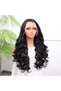Fiber Synthetic Wavy Tulle Wig with Black Baby Hair - 3