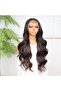 Dark Brown and Copper Sparkle Wavy Fiber Synthetic Tulle Wig - 3
