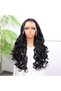Fiber Synthetic Wavy Tulle Wig with Black Baby Hair - 2