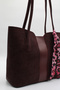 Women's Burgundy Suede Leather Large Shoulder & Clutch Bag – With Inner Bag, Scarf-Detail Elegant Design - 8